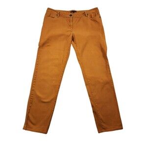 Chaus Jeans Women's 12  Soft Denim 5-Pockets Preppy Classic Taper Leg Rust Gold